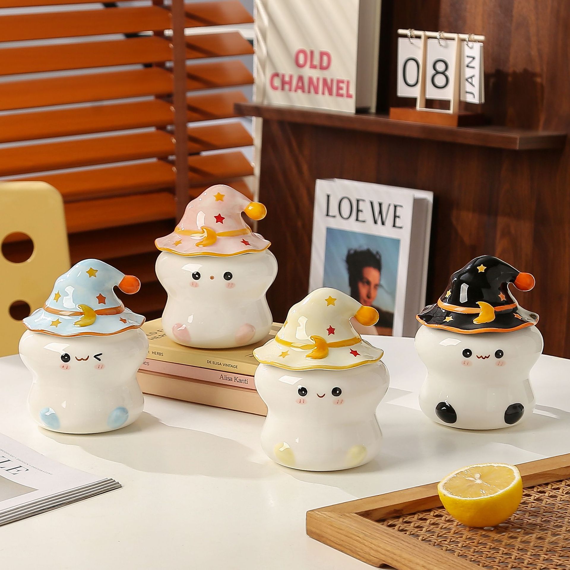 Extrañas y extrañas celebridades de Internet, lindos sombreros mágicos, estrellas, tazas de cerámica, tazas de café para el desayuno, recuerdos de alto valor