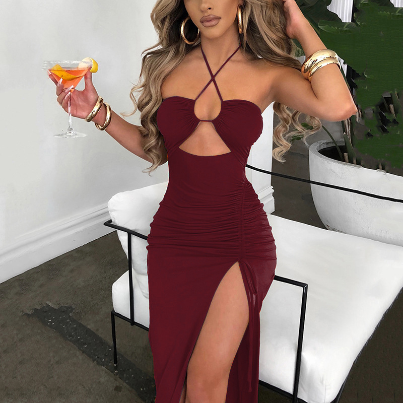 Sleeveless Sexy Female Midi Backless Dresses Slim Night Club Party Women's Dress Bodycon Vestidos Elegantes Para Mujer_voghion.com