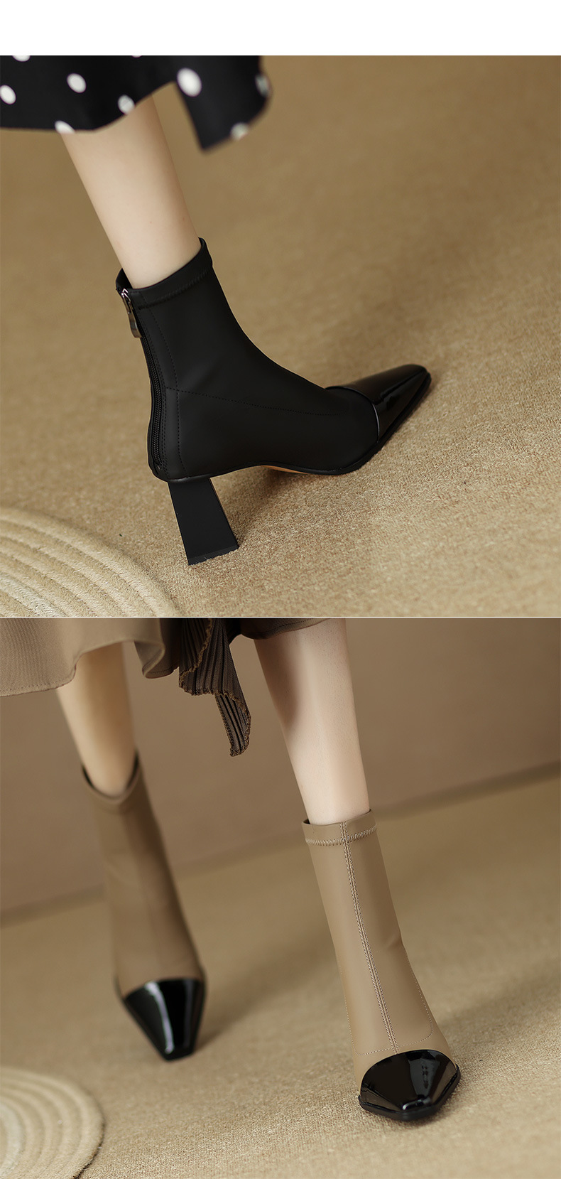 CHIKO Presta Square Toe Block Heels Ankle Boots in 2023