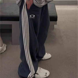 高版本BL家25fw毒家正确版本男女款情侣款字母刺绣五道杠休闲长裤