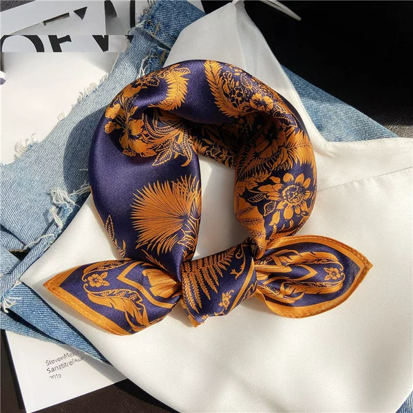 Vintage Rainforest Print 60 Silk Scarf for Women, Ins-Style Niche Spring and Autumn Decorative Silk Neck Scarf, Easy-To-Match Mulberry Silk Scarf