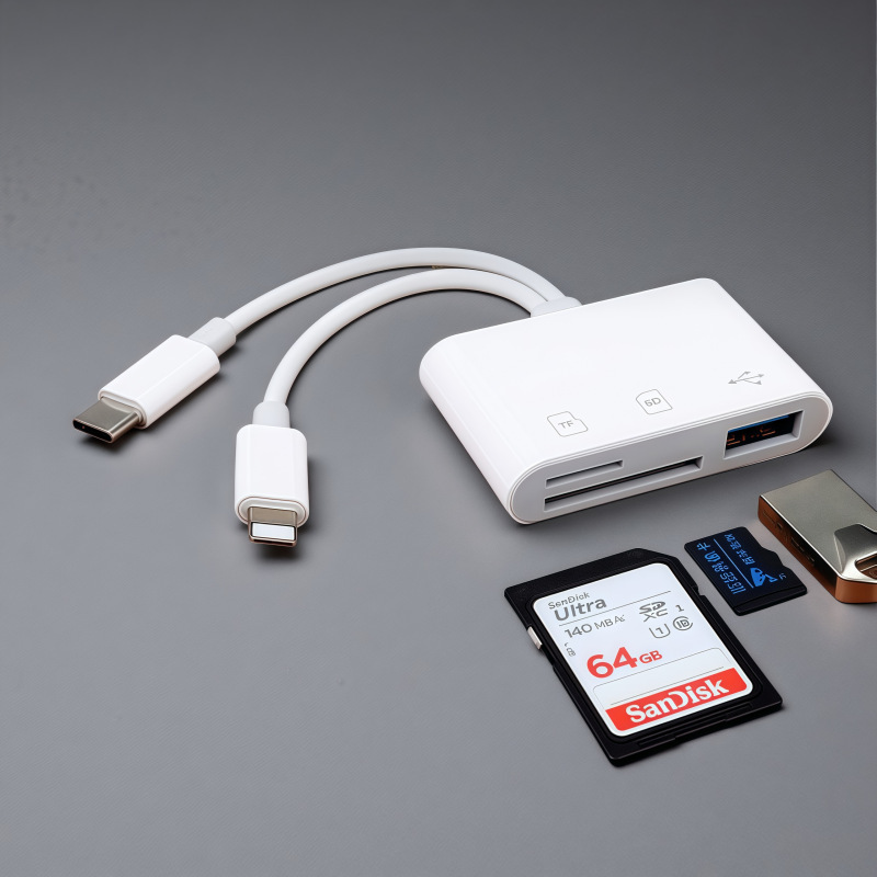 双线三合一手机相机内存卡读卡器typec usb sd tf多功能适用苹果|undefined
