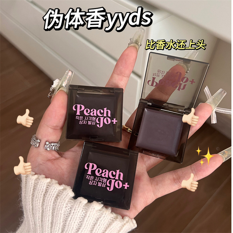 PEACH JO + caja cuadrada de bálsamo sólido para mujeres, fragancia duradera, ligera y elegante, fabricante de perfume de aplicación personalizada image 5