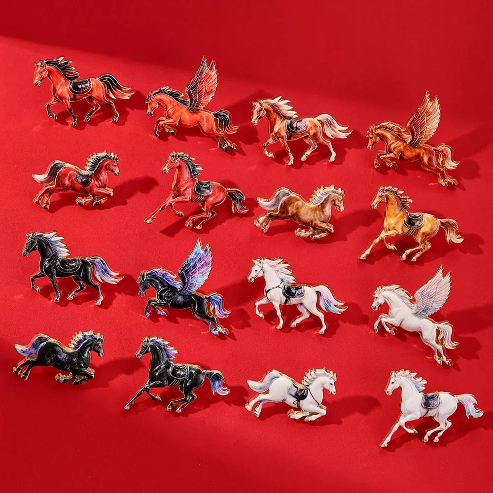 生肖马年系列徽章金属浮雕高级感轻奢百搭时尚配饰可爱动物马胸针