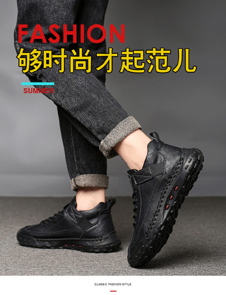 Giày bốt nam cổ trung Martin phối màu, đế cao su chống trượt, phong cách casual — 2683 màu nâu sẫm, 2683 màu đen chi tiết 1