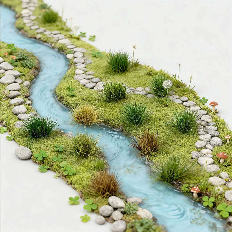 Escenario de modelo de simulación de cuatro estaciones 53 mini placas de arena modelo de camas parque arroza serie de escenas de camas