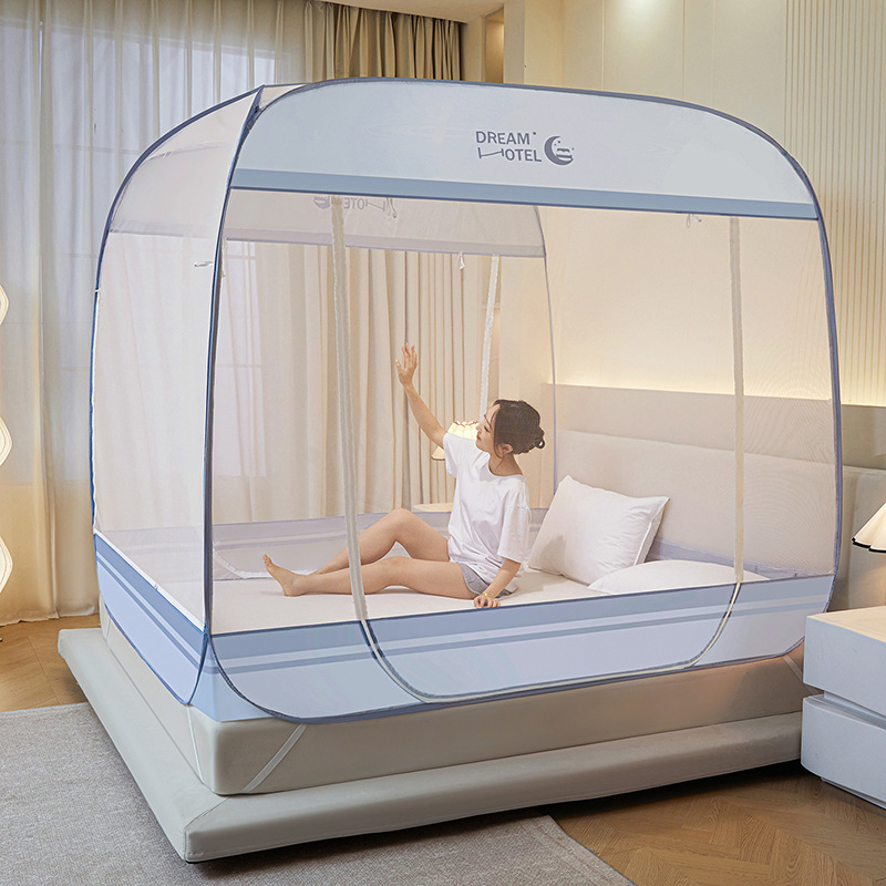Sin mosquiteros instalados, mosquiteros de Mongolia, mosquiteros de tres puertas, mosquiteros desmontables con cremallera superior a prueba de polvo al por mayor