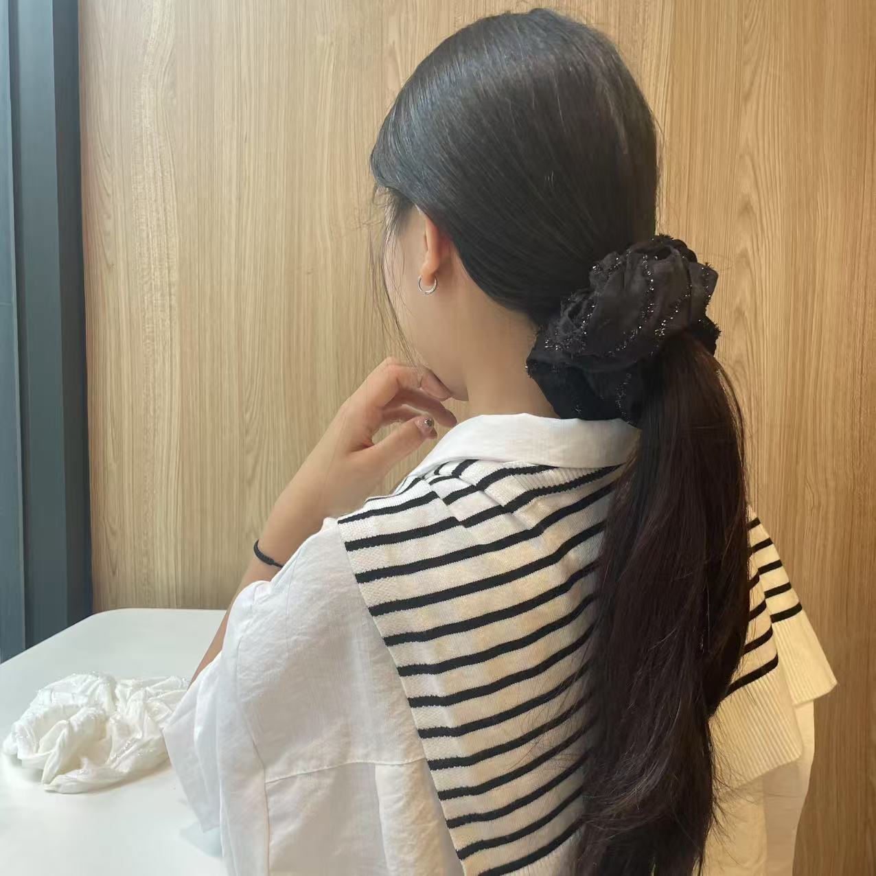 Exquisiter Koreanischer Spitzen-scrunchie Edles Haargummi Elegant_voghion.com