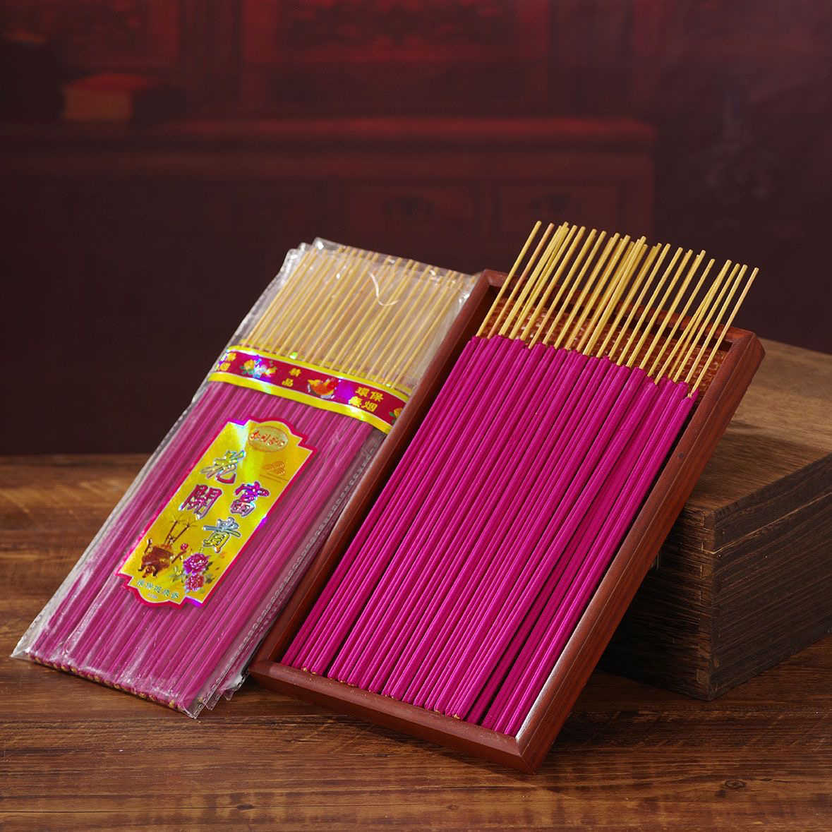 开花香花开富贵佛香贡香观音祈福供佛礼佛家用佛堂寺庙竹签香檀香