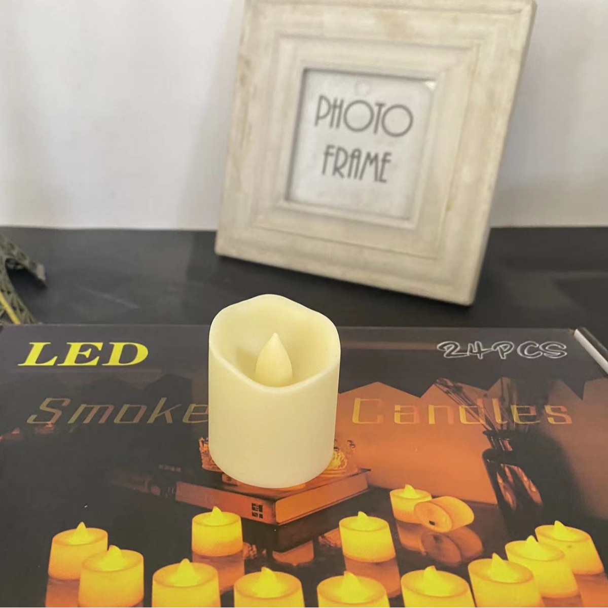 Venta directa de fábrica de velas simuladas sin humo, velas electrónicas LED con boca ondulada, oscilantes, decoración romántica para escenas de propuesta de matrimonio