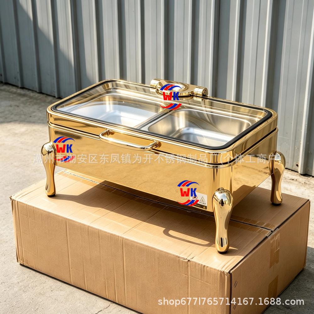 El horno de buffet comercial engrosa 304 horno de Buffy con patrón de martillo de acero inoxidable, horno de aislamiento térmico de hotel cuadrado rectangular