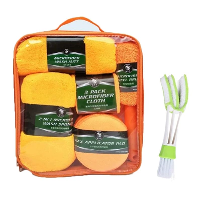 Wash Tool Cleaning Set — Car cleaning tools - orange-oxford-cloth-10-piece-set-28336cm