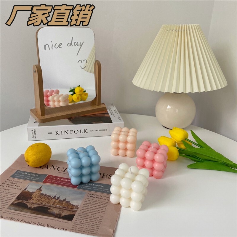 Ins Scandinavian Style Rubik's Cube Scented Candle Ornaments Australian Smoke-Free Room Decorations Atmosphere Wholesale
