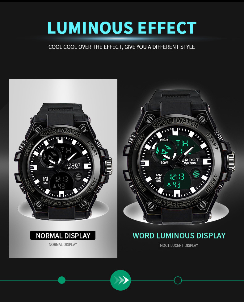 Men's Sports Watch Waterproof Electronic Multi-functional Led_voghion.com