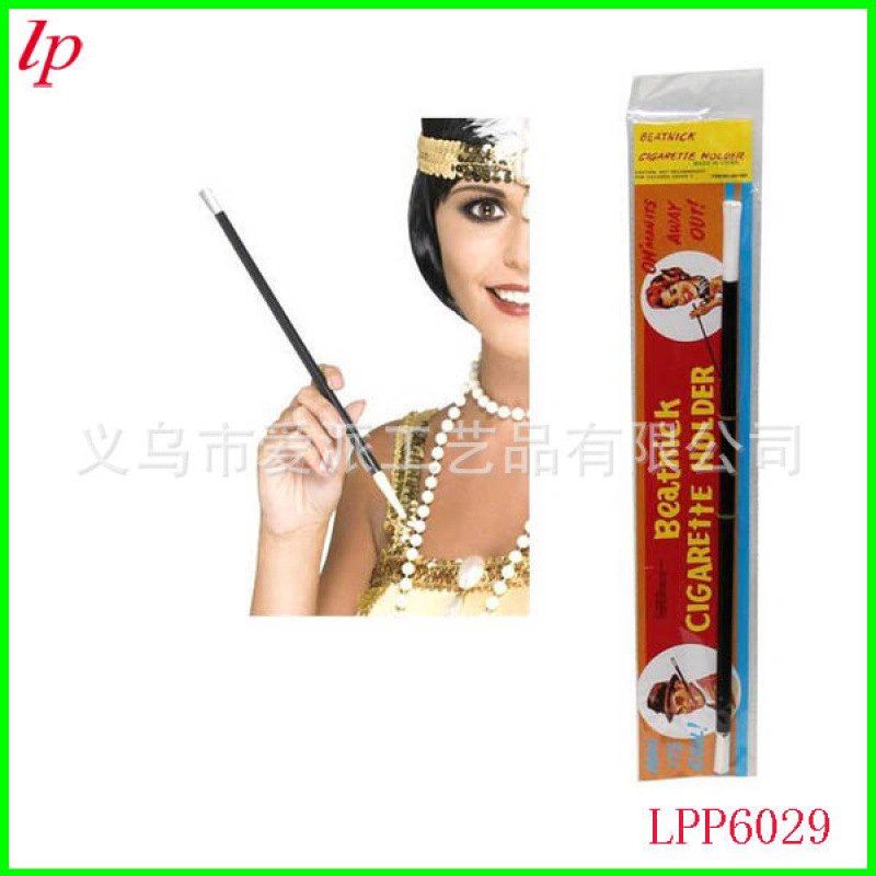 Supply Performance Props 34cm Black Plastic Long Cigarette Rod Sequined Cigarette Pipe Halloween Cos Dance Fake Cigarette Rod