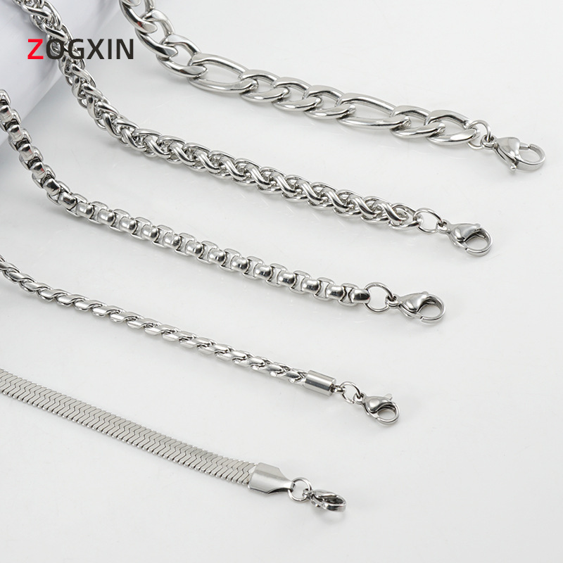 Cross-border European and American stainless steel blade chain bracelet female personality all-match non-fading titanium steel keel chain bracelet men's wholesale