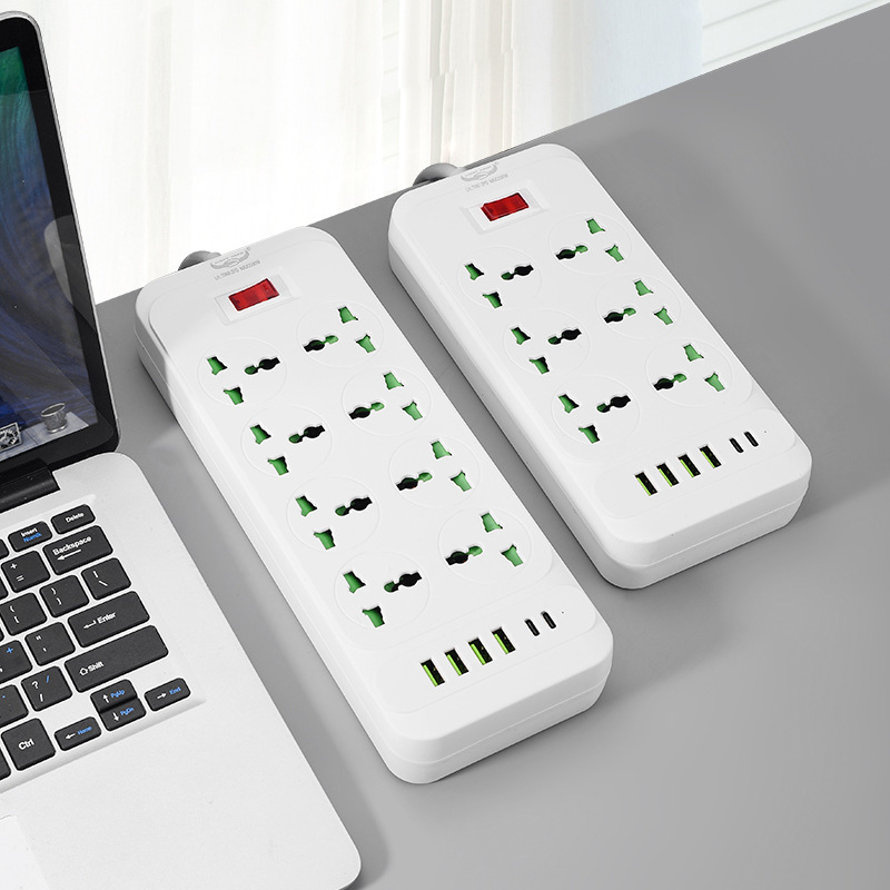 Conector de 6 - 8 - bit con sobrecarga con interruptor de lámpara de cobre caja de regalo USB enchufe de comercio exterior tabla de conector