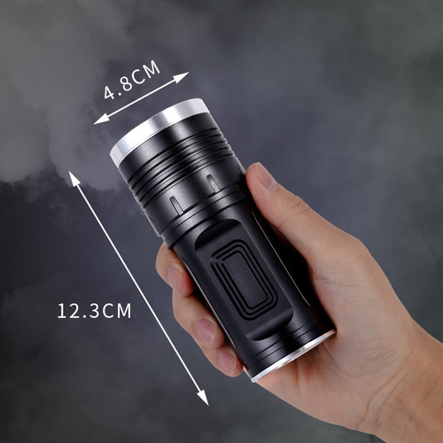 White laser chip strong light flashlight outdoor ultra-bright long-range charging portable multi-functional small steel cannon mini home