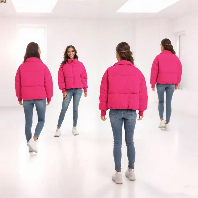 跨境2025棉衣女ins欧美宽松显瘦保暖面包服短款慵懒风聚酯棉服冬|undefined
