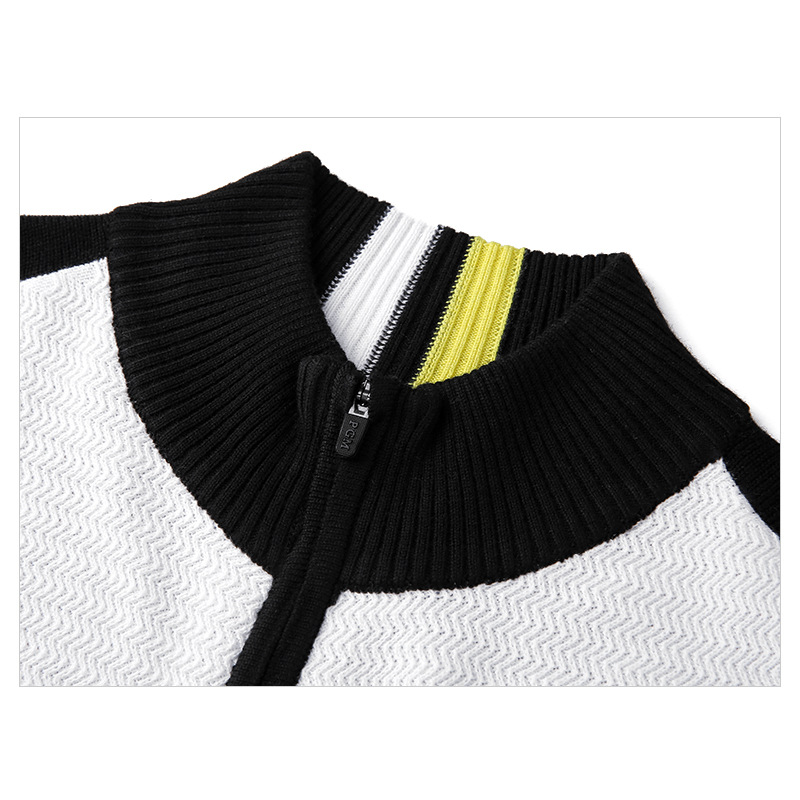 Áo vest len nam cổ đứng PGM – ấm áp mùa thu đông — YF501-màu xám, YF501-Đen, YF501-màu trắng