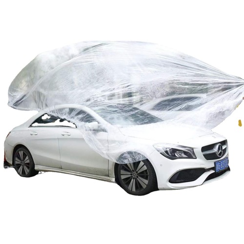 Disposable car clothing, sun protection, water and rainproof plastic transparent car cover, car dust cover, universal simple spray paint protective cover