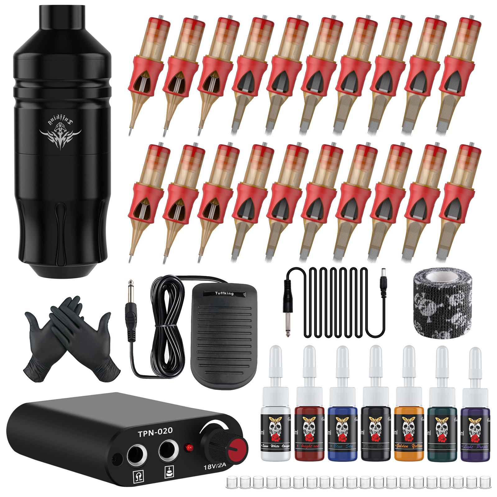 Tuffking máquina de tatuaje tatuaje inalámbrico lápiz corto tatuaje lápiz lápiz con pantalla tatuaje fuente de alimentación transfronteriza image 10