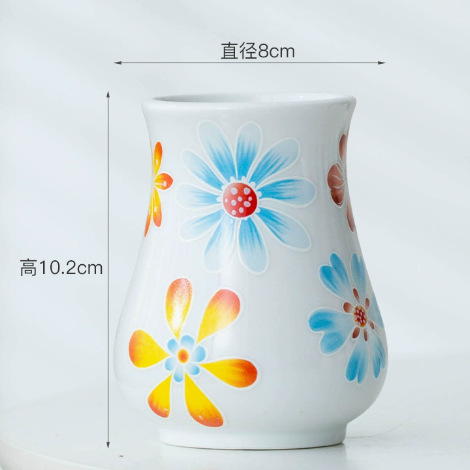 Vaso de escritorio de cerámica de porcelana pequeña boca mini hidroponía de flores retrógradas botellas de flores de porcelana