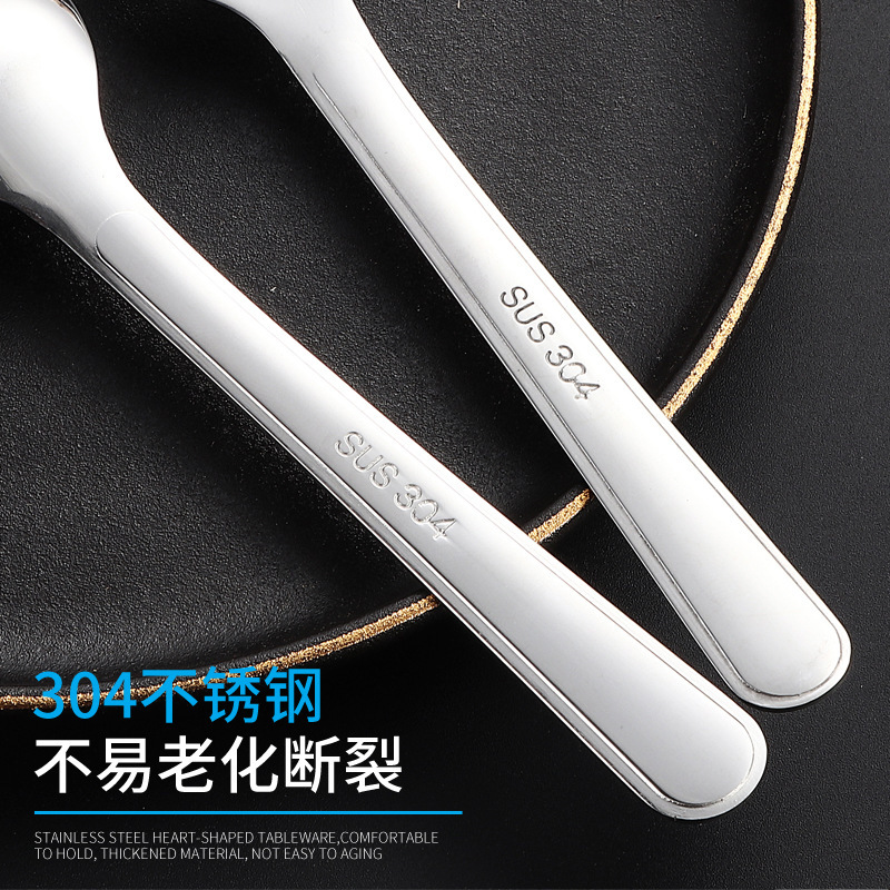 304 ステンレス鋼の食器子供用スプーンとフォーク学生ポータブル食器かわいい高価値ショートハンドル食事用|undefined