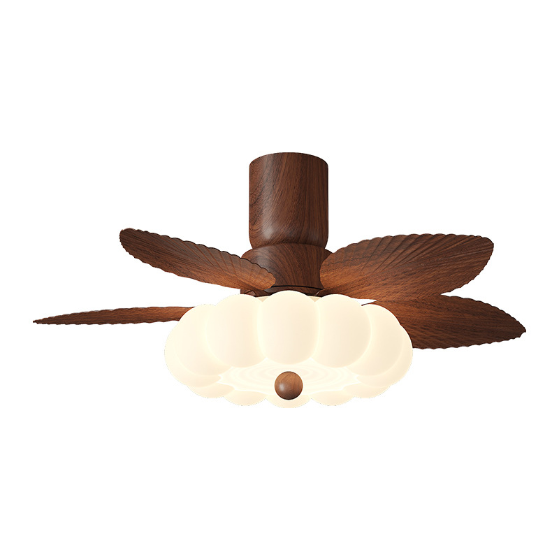 Luz de ventilador de comedor de viento crema medieval retro simple y creativo calabaza lámpara de ventilador de dormitorio gran ventilador de viento lámpara de techo image 6