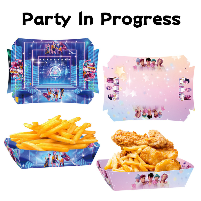 亚马逊蓝色POP猎魔女团主题生日派对用品套装纸盘纸巾桌布装饰|undefined