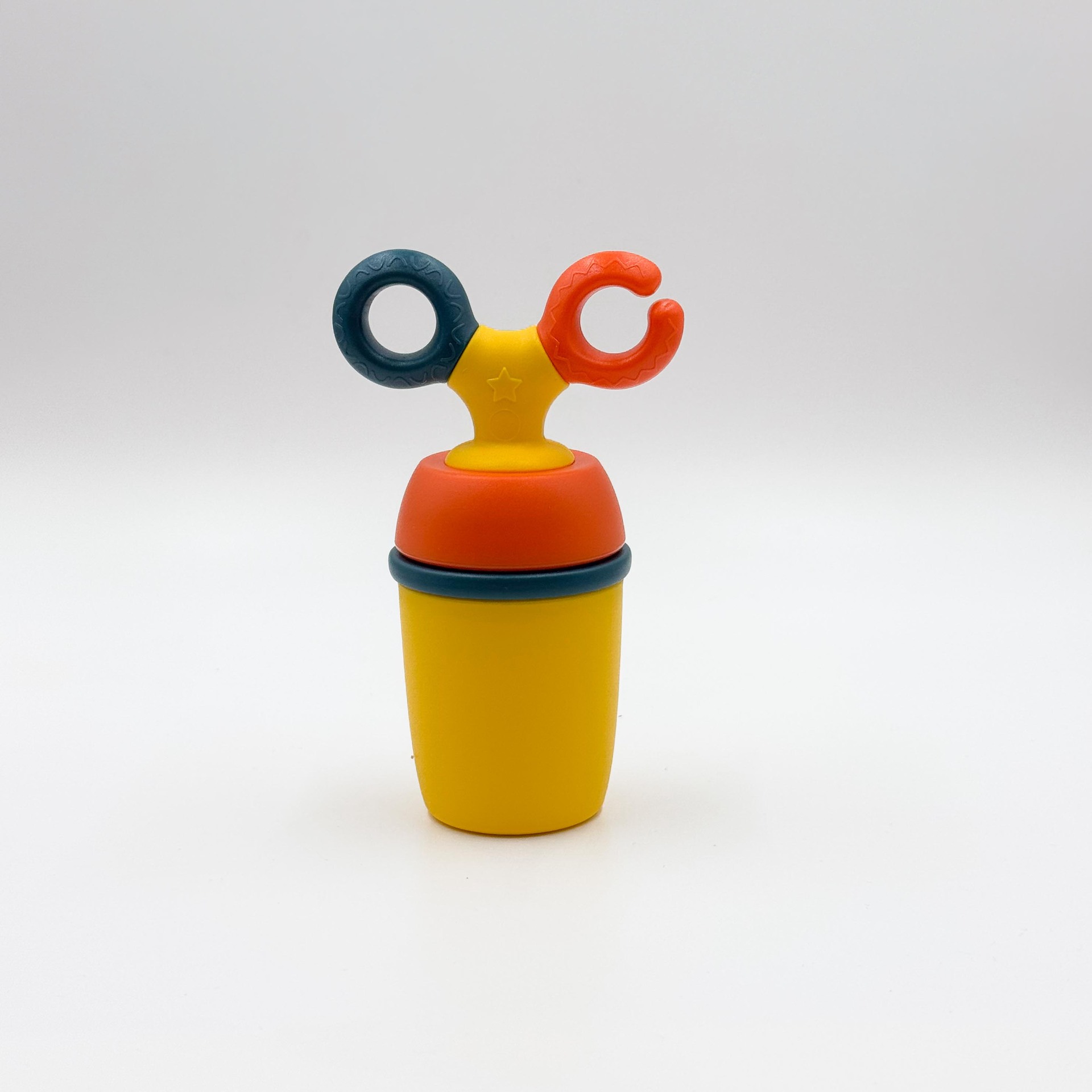 Nueva fábrica directa bebé empuje bebé fruta suplemento alimenticio mordida música malla bolsa frutas y verduras música suplemento alimenticio dispositivo