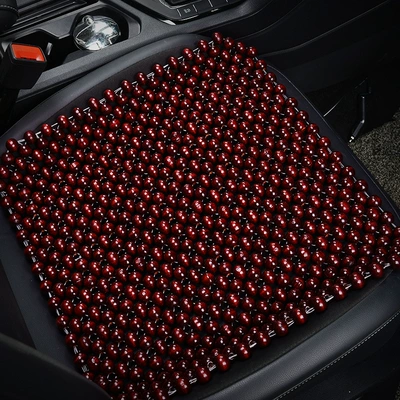 Wooden Beads, Bamboo Strips, Bamboo Silk Summer Car Seat Cushion, Backrest Ventilation, Heat Insulation Single-Piece Cooling Pad, Breathable Seat Cushion for the Main Driver (Seat cushion, seat cover) - handmade-maple-wood-square-coaster-burgundy