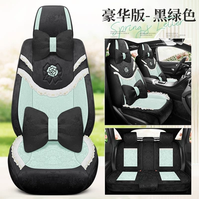 Lace All-Season Car Seat — Universal seat cover - black-and-green-deluxe-edition-universal