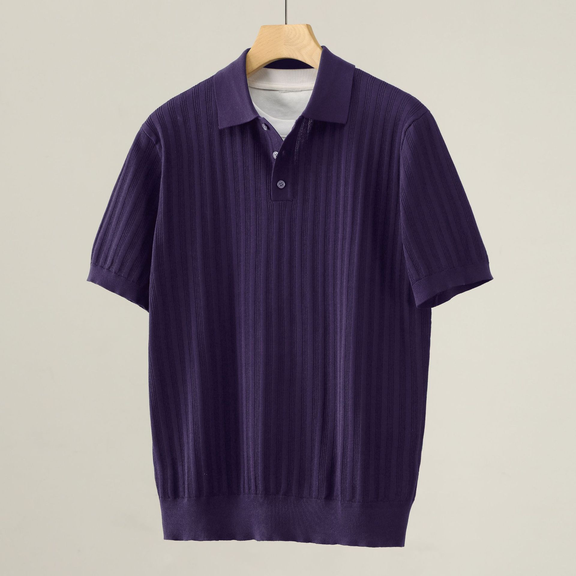 Polo camiseta de punto camiseta de manga corta hombre paolo anti-rayas vieja camiseta de negocios de verano fábrica transfronteriza al por mayor