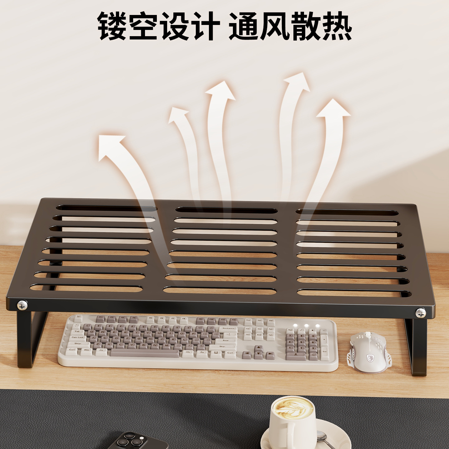 Soporte de Enfriamiento para Laptop, Base Elevada, para Escritorio y Hogar
