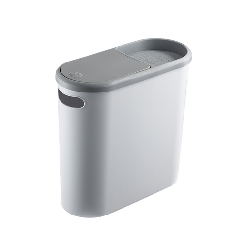 Japanese elliptical sanitary napkin press-flap trash can storage paper basket household bucket clip-in plastic bucket