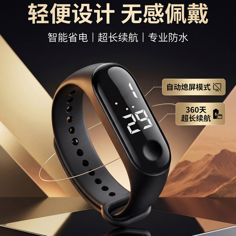 Manufacturer's In-Stock Waterproof Led White Light Electronic Watch, Fashionable Student Couple Casual Sports Touch Screen Watch