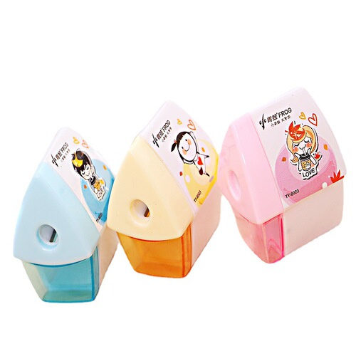 Pencil Sharpener Cartoon Creative Pencil Cute Stationery Supplies Wholesale Transparent Children's Supplies Pen Set Prize Style