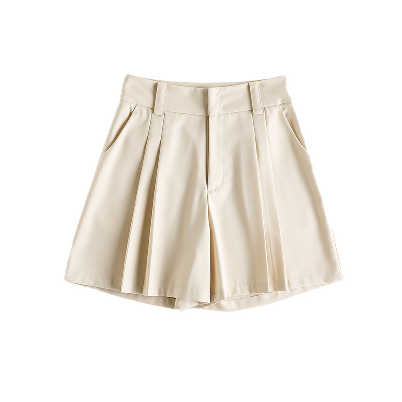 [Hengjia Cf] Half-Pants, Suit, Mid-Pants, Women's Outer Wear, High-Waisted Pleated Slimming Look Spring and Summer Accordion Pleat Short Casual Pants