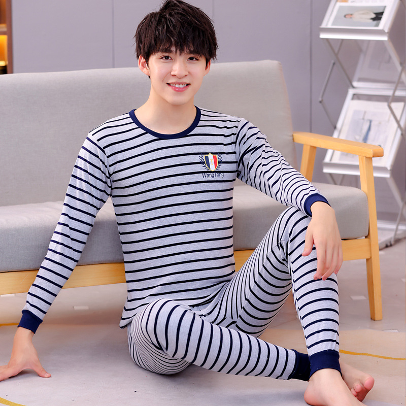 Niños medio y grandes niños ropa de otoño pantalones largos traje adolescentes suéter pantalones niños algodón ropa interior térmica algodón suéter conjunto