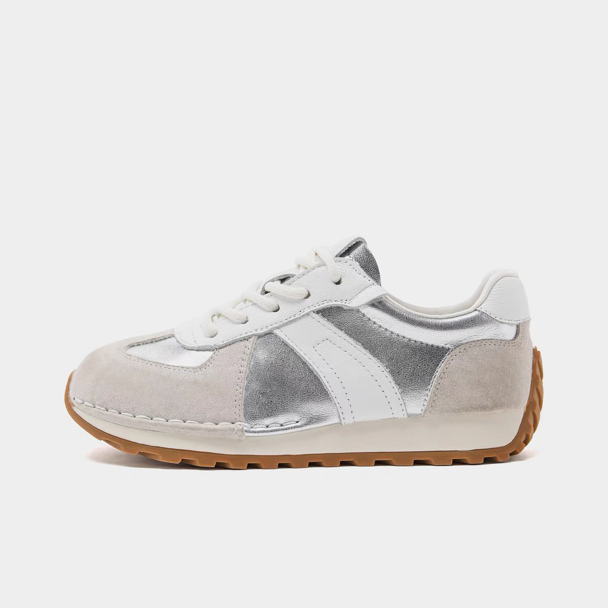 Genuine Leather Retro Three-table German Training Shoes For Women Spring Soft Sole Niche Single Shoes Sports Running Forrest Gump Shoes