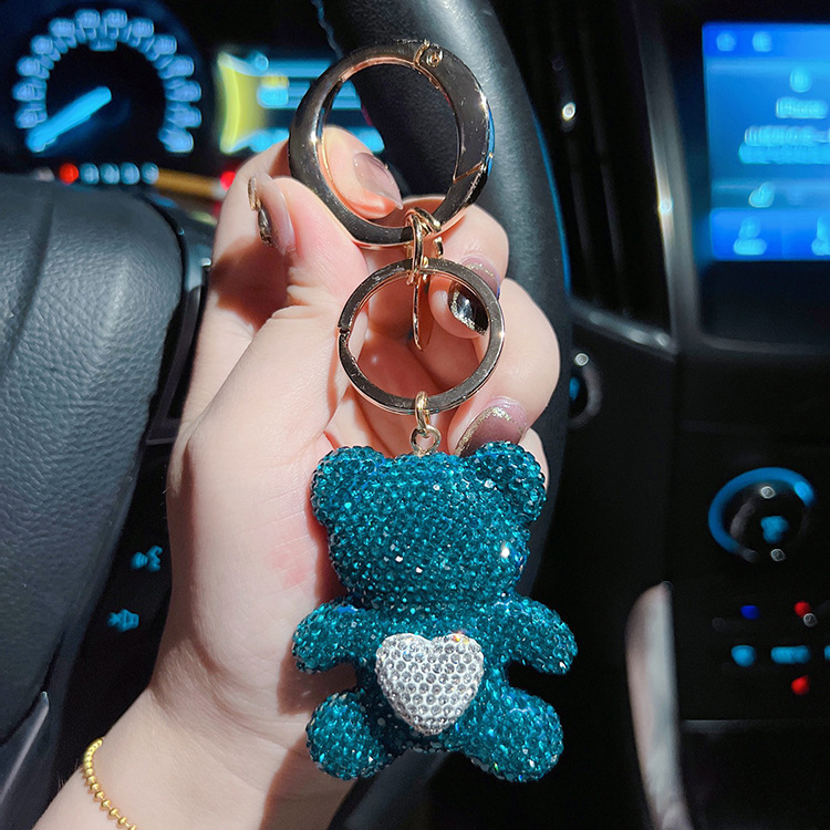 73g Weight Bag Pendant, Keychain Classification 1 Piece Quantity Daily Occasion Alloy, Plush Material Bear, Heart Shape Pattern Women's Gender Cute, Modern Style, Classic Style Style 1 Piece Cute Modern Style Classic Style Bear Heart Shape Alloy Plush Women's Bag Pendant Keychain 8