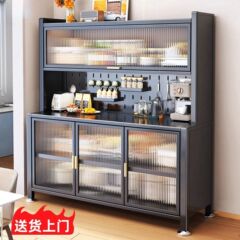 碳钢餐边柜洞洞板厨房置物架落地多层烤箱微波炉电器多功能收纳柜