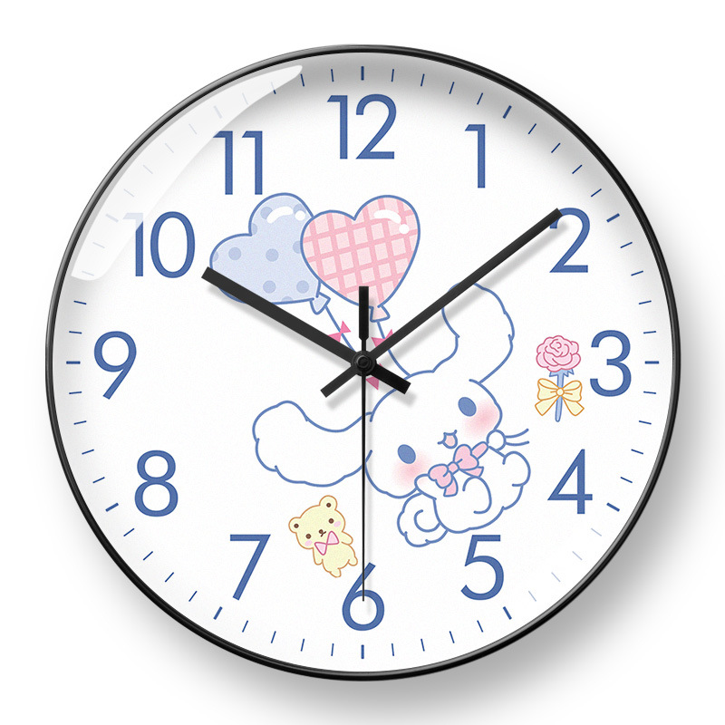 Oq5M Wholesale Cinnamon Dog Radio Clock Wall Clock Female Student Girl Heart Princess Room Clock Home Bedroom Kidsren's Room