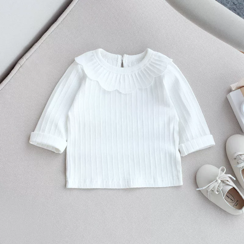Autumn long-sleeve, children's solid body-friendly T-shirt