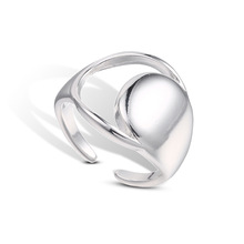 欧美铜镀真金小众几何型指环开口个性光面戒指女士戒指饰品厂家直