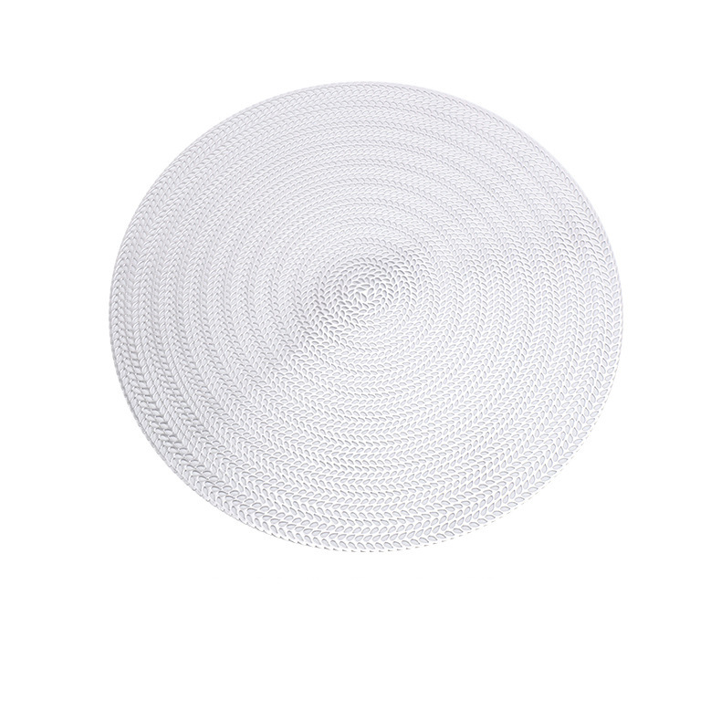 Nuevo dorado mantel hueco de oro y plata trigo oreja redonda antideslizante estera PVC estera de mesa de montaña estera de aislamiento decorativo occidental mantel