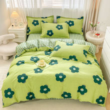 全棉四件套纯棉床上用品单双人被套床笠款学生宿舍床单三件套批发