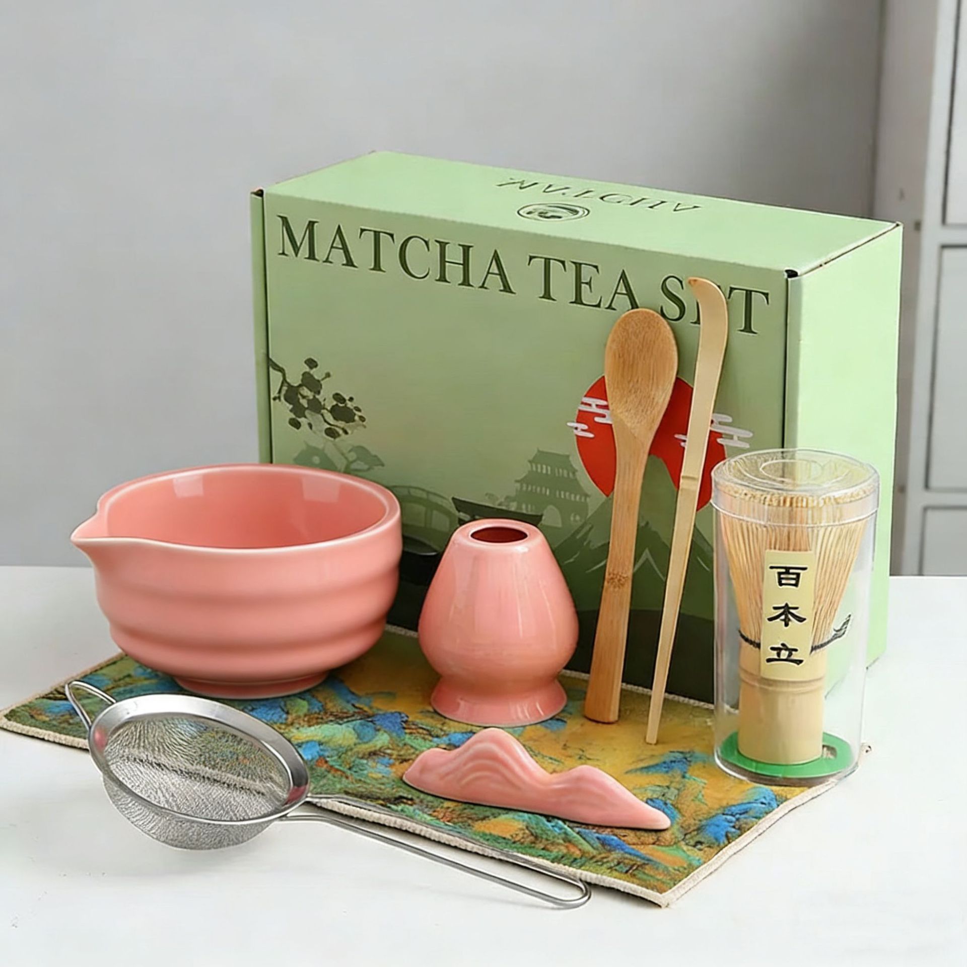 Transfronterizo exclusivo para el set de té Matcha japonés caja de regalo de té Matcha cepillo de té de 100 libros de té Matcha de la dinastía Song