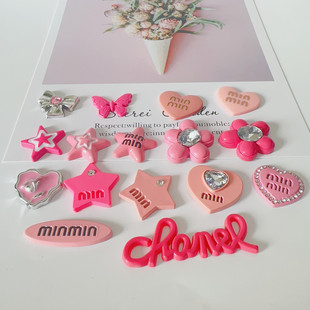 New Barbie powder rhinestone letter high gray duck bill clip hair clip South Korea sweet seamless clip side clip hair accessories